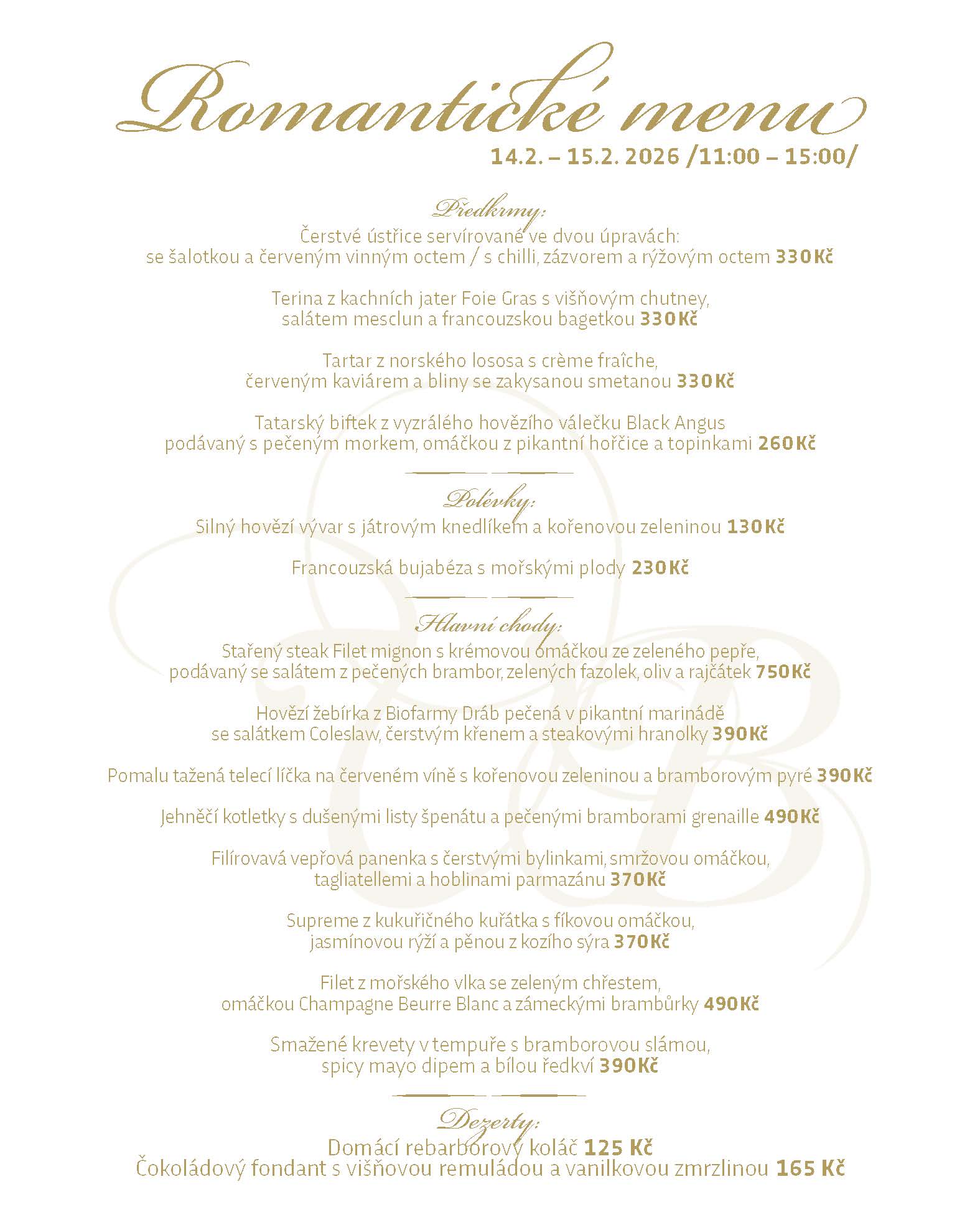 Valentýnské menu 2